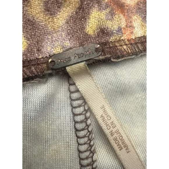 Free People Pants Velvet Flare Women Size S/p Brown Boho Maura Pull On - Picture 8 of 12